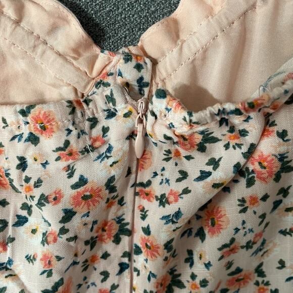 Aeropostale Mini Floral Dress Sz L Empire Waist Y2K Milkmaid Coquette - Picture 7 of 9